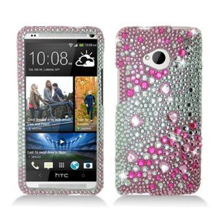 Aimo HTCM7PCLDI659 Dazzling Diamond Bling Case for HTC One/M7   Retail Packaging   Pink: Cell Phones & Accessories