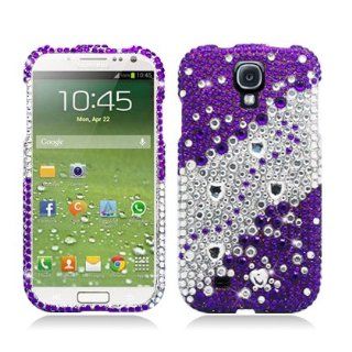 Aimo SAMSIVPCLDI661 Dazzling Diamond Bling Case for Samsung Galaxy S4   Retail Packaging   Divide Purple: Cell Phones & Accessories
