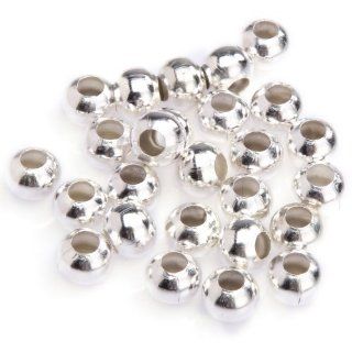 ILOVEDIY 100pcs Silver Plated Round Spacer Beads 8mm for Jewelry Making: Jewelry