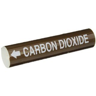 Brady 5805 I High Performance   Wrap Around Pipe Marker, B 689, White On Brown Pvf Over Laminated Polyester, Legend "Carbon Dioxide": Industrial Pipe Markers: Industrial & Scientific