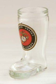 MARINE CORPS MINI BOOT GLASS SHOT, EXCLUSIVE PRODUCT, MADE IN POLAND. GREAT COLLECTIBLE SHOT GLASS!: Kitchen & Dining