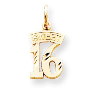 10K Gold Sweet 16 Charm Happy Birthday FindingKing: Bead Charms: Jewelry