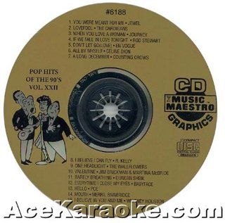Karaoke Music CDG: MUSIC MAESTRO CDG 6188   TOP POP HITS OF THE 90'S VOL XXII: Music