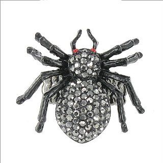Crystal Stone Spider Design Stretch Ring #041558: Jewelry
