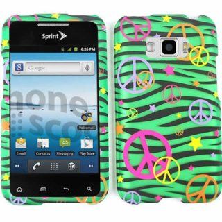 For LG Optimus Elite M+ LS696 Case Cover   Peace Signs Green Zebra Stars Rubberized Pink Yellow Orange Purple TE320 S Cell Phones & Accessories