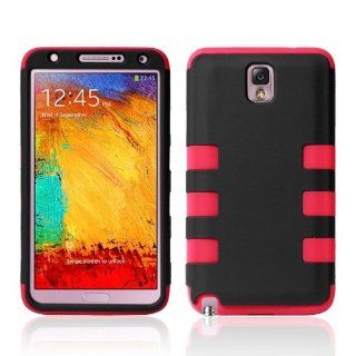 HELPYOU Red Samsung Note III New Hybrid 3 in 1 Heavy Duty Black Hard Case And Soft Silicone Rubber Skin Protector Cover for Samsung Galaxy Note 3 III N9000: Cell Phones & Accessories