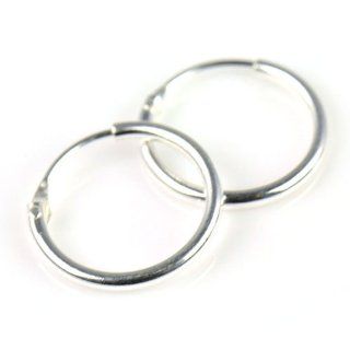 Sterling Silver Small Endless Hoop Earrings for Cartilage, Nose and Lips, 3/8 Inch Diameter Pt 698: Jewelry