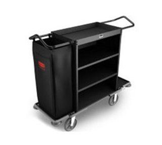 Rubbermaid FG9T5900 BLA Cruise Narrow Housekeeping Cart   3 Shelf, 10 cu ft Capacity, Black, Each: Appliances