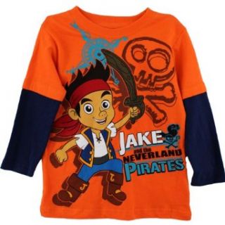 Jake and the Neverland Toddler Boys Shirt Screenprint Orange Tee: Clothing