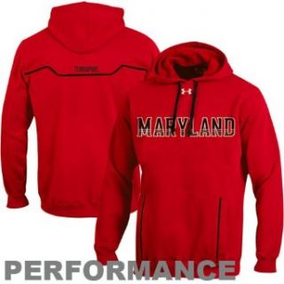 UM Terrapins stuff : Under Armour Maryland Terrapins Relentless Storm Charged Cotton Performance Hoodie   Red : Sports Fan Sweatshirts : Sports & Outdoors