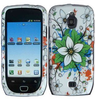 White Flowers Hard Case Cover for Samsung Exhibit 4G T759 Cell Phones & Accessories