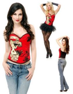 Women's Sexy Red Pin Up Body Corset Top: Costume Accessories: Clothing