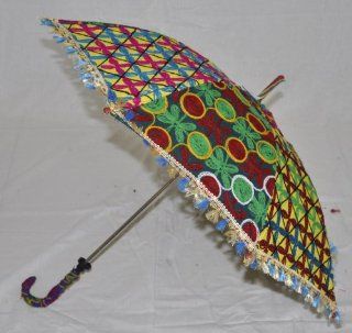 Valentines Day Gift Handmade Cotton Designer Umbrella for Summer Embroidery Work Lalhaveli Kitchen & Dining