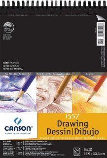 Canson C702 2260 / C702 2261 / C702 2262 Artist Series Assorted Drawing Wire Bound Pads (Set of 6) Size: 9" x 12" : Writing Pens : Office Products