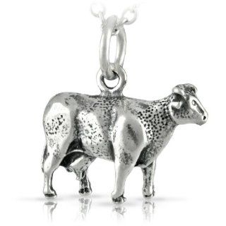 Silver Pendant Cow 19x13mm: Jewelry