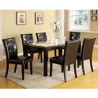 Atlas Black Faux Marble Top Dining 7 Piece Table Set: Home & Kitchen