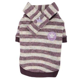 Pinkaholic New York Stanza Round Neck Dog Sweater and Scarf Set, X Large, Melange Purple : Pet Sweaters : Pet Supplies
