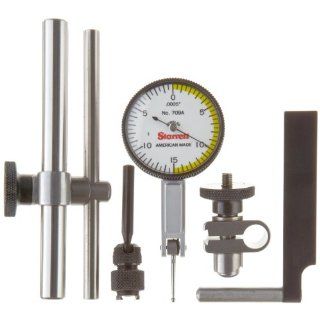 Starrett 709ACZ Dial Test Indicator with Attachments, Dovetail Mount, White Dial, 0 15 0 Reading, 1.375" Dial Dia., 0 0.03" Range, 0.0005" Graduation, +/ 0.0005" Accuracy: Industrial & Scientific