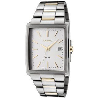 Seiko Men's SKK685 White Dial Two Tone Stainless Steel Watch: Watches