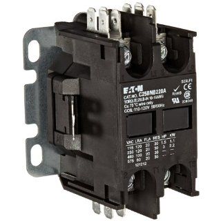 Eaton C25BNB220A Compact Definite Purpose Contactor, 20A Inductive Current Rating, 1.5 Max HP Rating at 115V, 3 Max HP Rating at 230V, 120VAC Coil Voltage: Motor Contactors: Industrial & Scientific