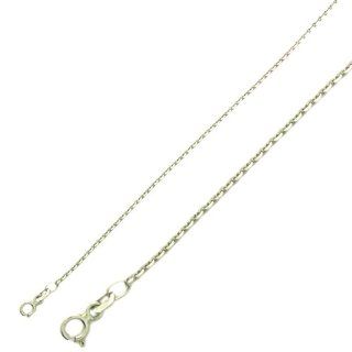 14K Gold Chain Cobra Chain 1.5mm 18" Italy White Gold Necklace: Jewelry
