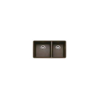 Blanco Precis 1.75 Double Bowl Undermount Kitchen Sink in Cafe Brown