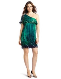 Frock! by Tracy Reese Women's Roslyn One Shoulder Dress, Emerald, Petite at  Womens Clothing store: