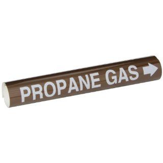 Brady 5846 I High Performance   Wrap Around Pipe Marker, B 689, White On Brown Pvf Over Laminated Polyester, Legend "Propane Gas": Industrial Pipe Markers: Industrial & Scientific