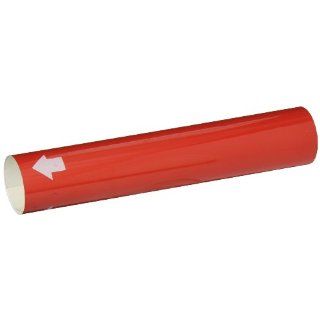 Brady 5602 I B 689 PVF Over Laminated Polyester, White On Red Color High Performance Wrap Around Pipe Marker For 1 1/2"   2 3/8" Outside Pipe Diameter: Industrial Pipe Markers: Industrial & Scientific