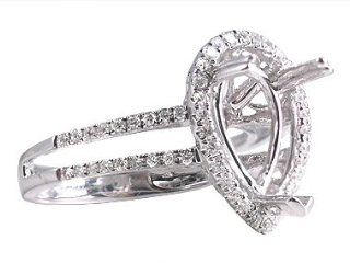 Art Deco White Gold Mounting: Engagement Rings: Jewelry