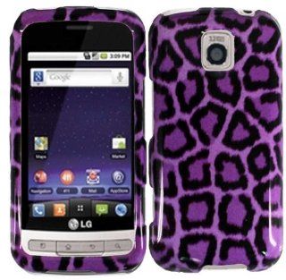 Purple Leopard Hard Case Cover for LG Optimus M MS690 LG Optimus C: Cell Phones & Accessories