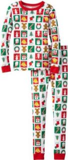 New Jammies Girls 7 16 Organic Pajama Color Block Christmas, Red/White, 8: Pajama Sets: Clothing