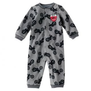 Carter's Grey Motorcycle Fleece Jumpsuit Romper (6 months): Infant And Toddler Rompers: Clothing
