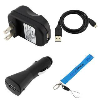 BIRUGEAR USB Car Charger + AC Charger Adapter + 3 FT Micro USB Data Cable for Motorola Droid Mini, Droid Maxx, Droid Ultra; BlackBerry HTC LG Samsung Nokia Sony Cellphone Smartphone and more with * Blue Wrist Strap Lanyard *: Cell Phones & Accessories