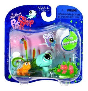 Hasbro Year 2008 Littlest Pet Shop Exclusive Single Pack "Sportiest" Series Bobble Head Pet Figure Set #715   DRAGONFLY with Frog Minifigure and Play Scene (23942): Toys & Games