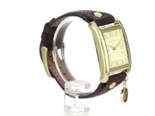 Michael Kors Watches Michael Kors Ladies Leather Rectangle with Charm (Brown) Michael Kors Home & Kitchen
