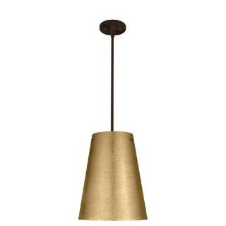 Torre One Light Stem Mount Pendant with Flat Canopy Finish Bronze, Glass Shade Gold Foil   Ceiling Pendant Fixtures  