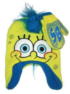 Sponge Bob Squarepants Toddler Boy's Hat and Mitten Set (2T 4T): Clothing