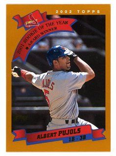 ALBERT PUJOLS 2002 Topps #719 "2001 NL ROOKIE of the Year" Card   SCARCE   Sports Related Trading Cards  Sports & Outdoors