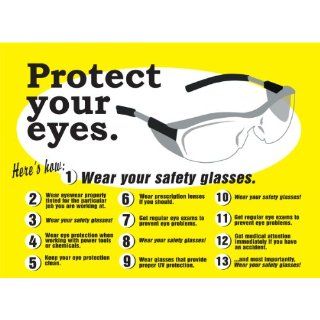 Accuform Signs PST722 Flexible Plastic Eye Protection/Safety Glasses Awareness Poster, 24" Width x 18" Length: Industrial Warning Signs: Industrial & Scientific
