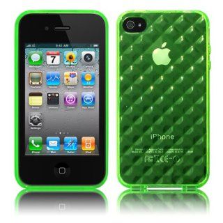 Cbus Wireless Green 3D Diamond TPU Flex Gel Case / Skin / Cover for Apple iPhone 4S / 4G Cell Phones & Accessories
