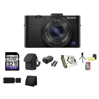 Sony Cyber shot DSC RX100 II DSC RX100M2 20MP Digital Camera + 32GB SDHC Class 10 Memory Card + Carrying Case + External Rapid Charger + NP BX1 battery + Table Top Tripod, Lens Cleaning Kit, LCD Protector + USB SDHC Reader + Memory Wallet : Point And Shoot