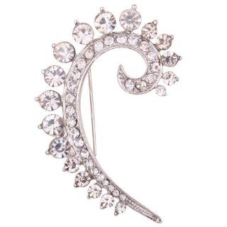 Yazilind Jewelry Silver Plated Glaring Crystal Brooches and Pins for Women & Girls: Yazilind: Jewelry