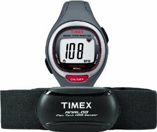 Timex Unisex T5K729 Easy Trainer Analog HRM Flex Tech Chest Strap & Mid Size Gray/Red Watch: Timex: Sports & Outdoors