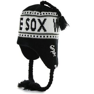 47 BRAND Mens Chicago White Sox Black Montreux Tassled Knit Hat   Size: