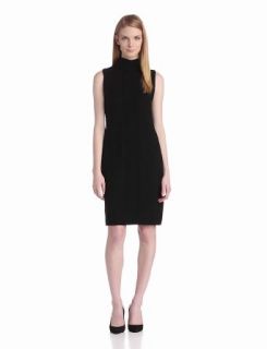 Calvin Klein Women's Sleeveless Turtle Neck Dress, Black, X Large at  Womens Clothing store
