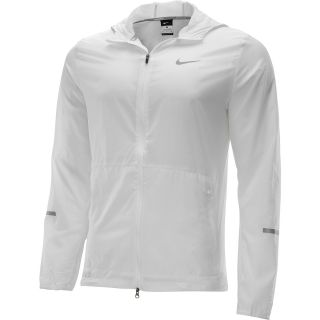 NIKE Mens Hurricane Full Zip Running Jacket   Size: Xl, White/white/silver