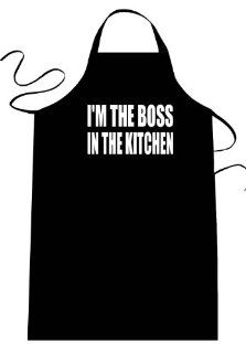 IM THE BOSS IN THE KITCHEN   Funny Apron; Long Length 30" x Full Width 28" Kitchen Aprons for Men, Women, & Teens (Unisex) One Size Fits Most; Cotton Polyester Blend with Adjustable Neck; Great gift idea.: Home Improvement