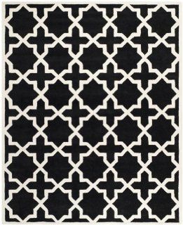 Safavieh CHT732K Chatham Collection Area Rug, 8 Feet 9 Inch by 12 Feet, Black and Ivory  
