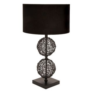Woodland Imports Unique Metal Rattan Table Lamp